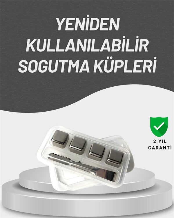 Çevre Dostu Metal Buz Küpü ve Kullanışlı Klips Seti