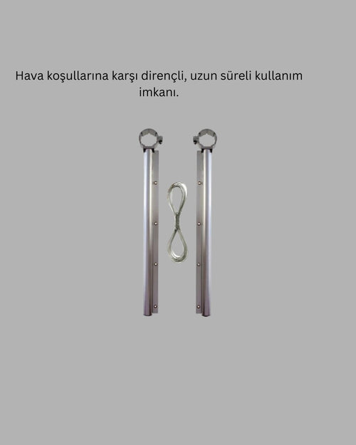 25x60 Balkon Askılığı Kare Demir Uyumlu Hava Dayanıklı Çamaşır Askısı - görsel 2