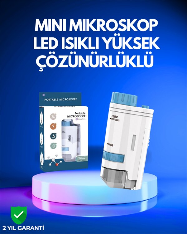 Pmma Optik Lensli Kompakt Taşınabilir Mikroskop