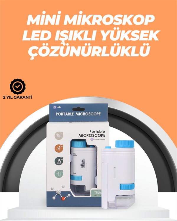 Portatif El Mikroskop – LED Işıklı Aynı Anda Net Odaklama