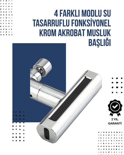 4 Modlu Musluk Başlığı | Şelale Yağmur Sprey Köpük Akışı | Yüksek Basınç Performansı | Modern Tasarım