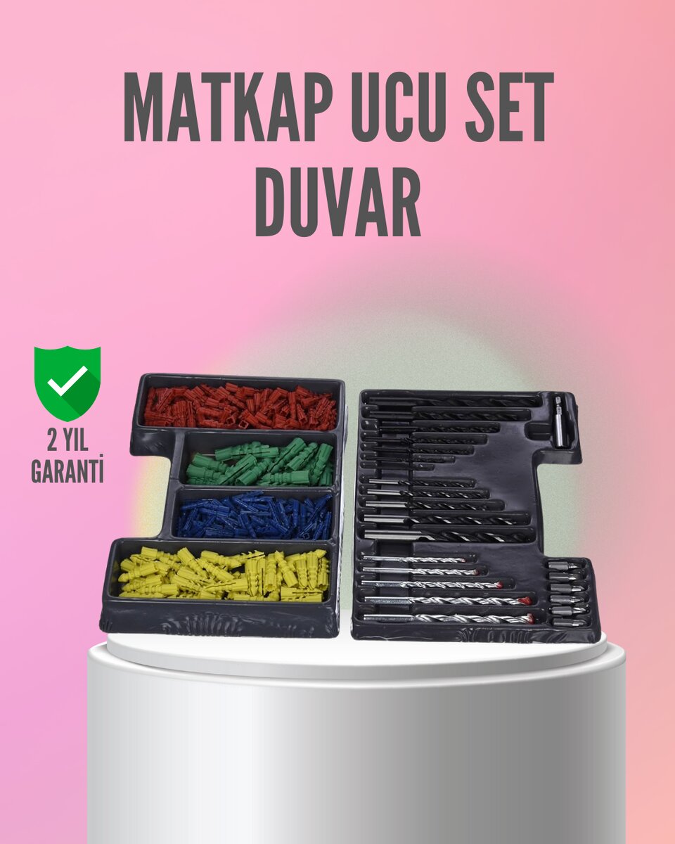 Kapsamlı Matkap Ucu Seti Organizer Kutulu Ahşap Metal Beton Delme