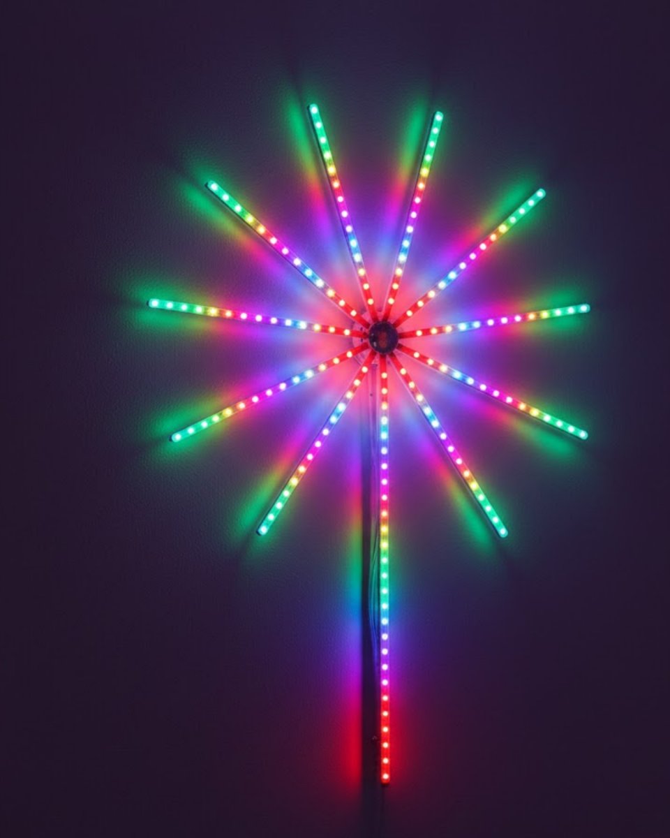 Modüler RGB LED Duvar Işığı Havai Fişek Efektli Uzaktan Kumandalı
