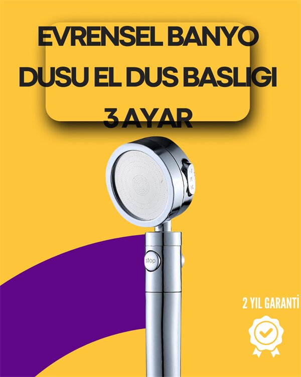 Sağlam Metal Hortum Bağlantılı 360° Hareketli Duş Başlığı