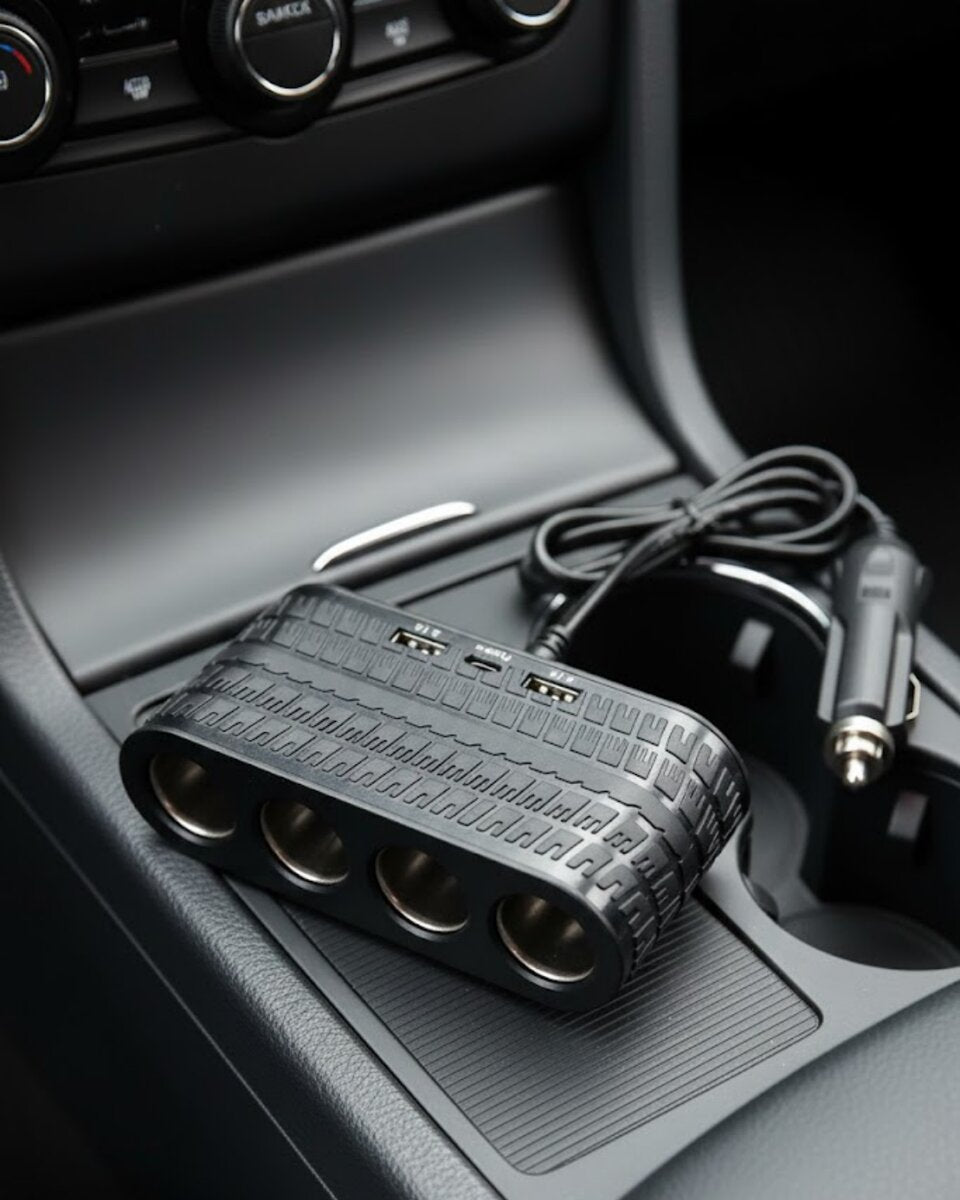Araç İçi Güç Dağıtıcı 4 Çakmaklık 2 USB 1 Type C Şarj Ünitesi