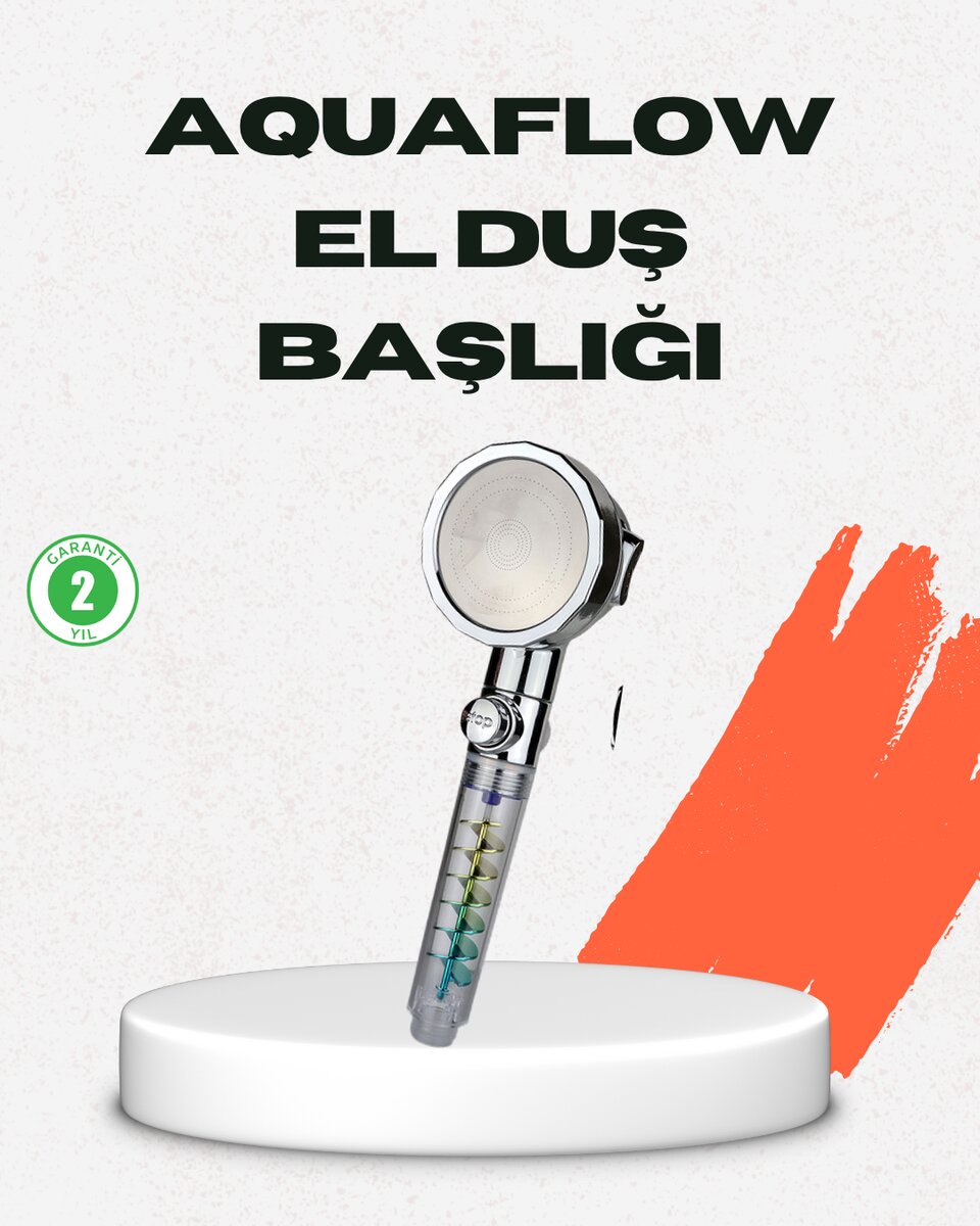 Rahatlatıcı Yağmur Etkili El Duşu – Döner Pervaneli Dayanıklı ve Şık Tasarım