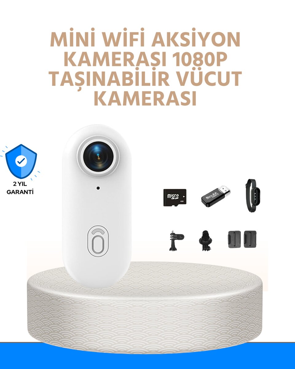 Suya ve Darbeye Dayanıklı Kompakt Spor Kamera 1080P