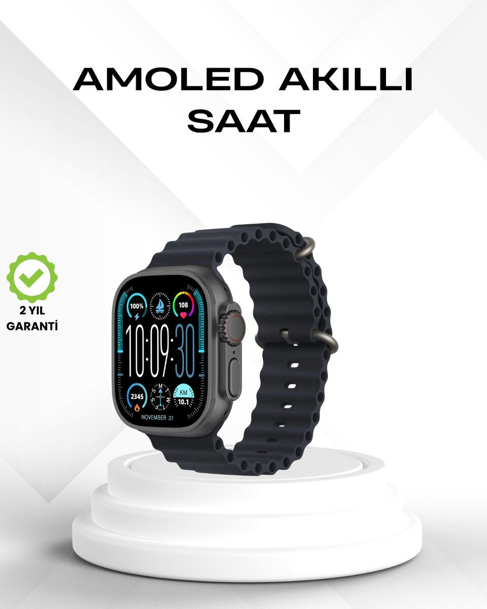 Amoled Akıllı Saat Bluetooth Arama Su Geçirmez