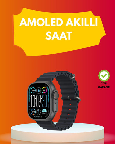 Amoled Ekran 49mm Ultra Tasarım 3 Kordonlu Akıllı Saat