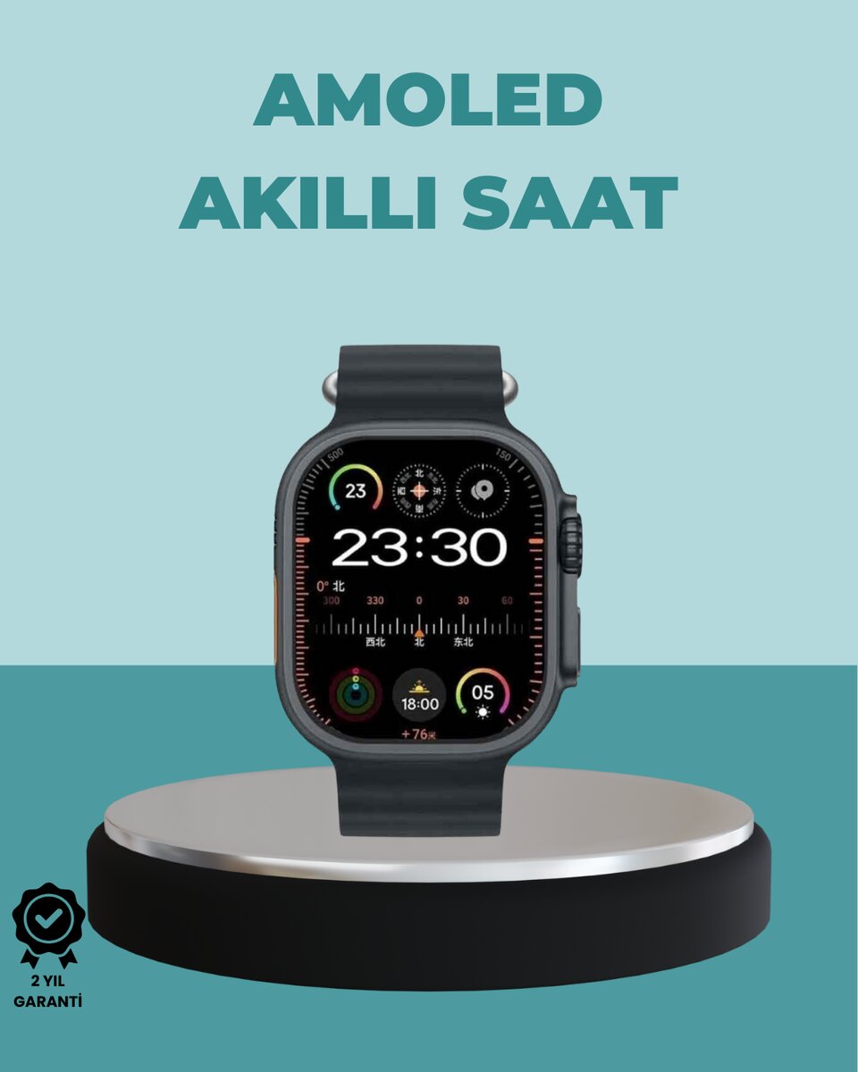Amoled Akıllı Saat 49mm Bluetooth Arama Spor ve Sağlık