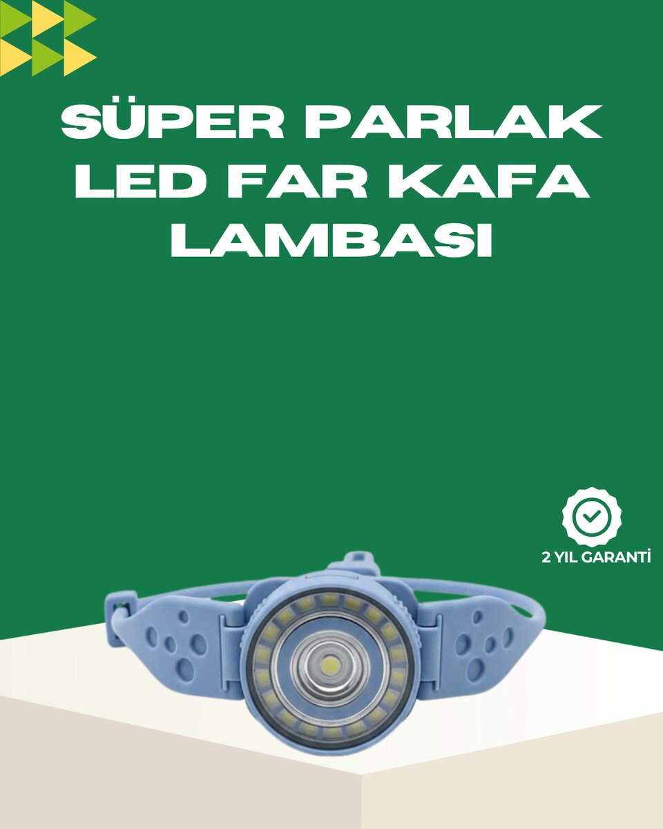 LED Kafa Lambası Kamp Yürüyüş ve Gece Kullanımı İçin