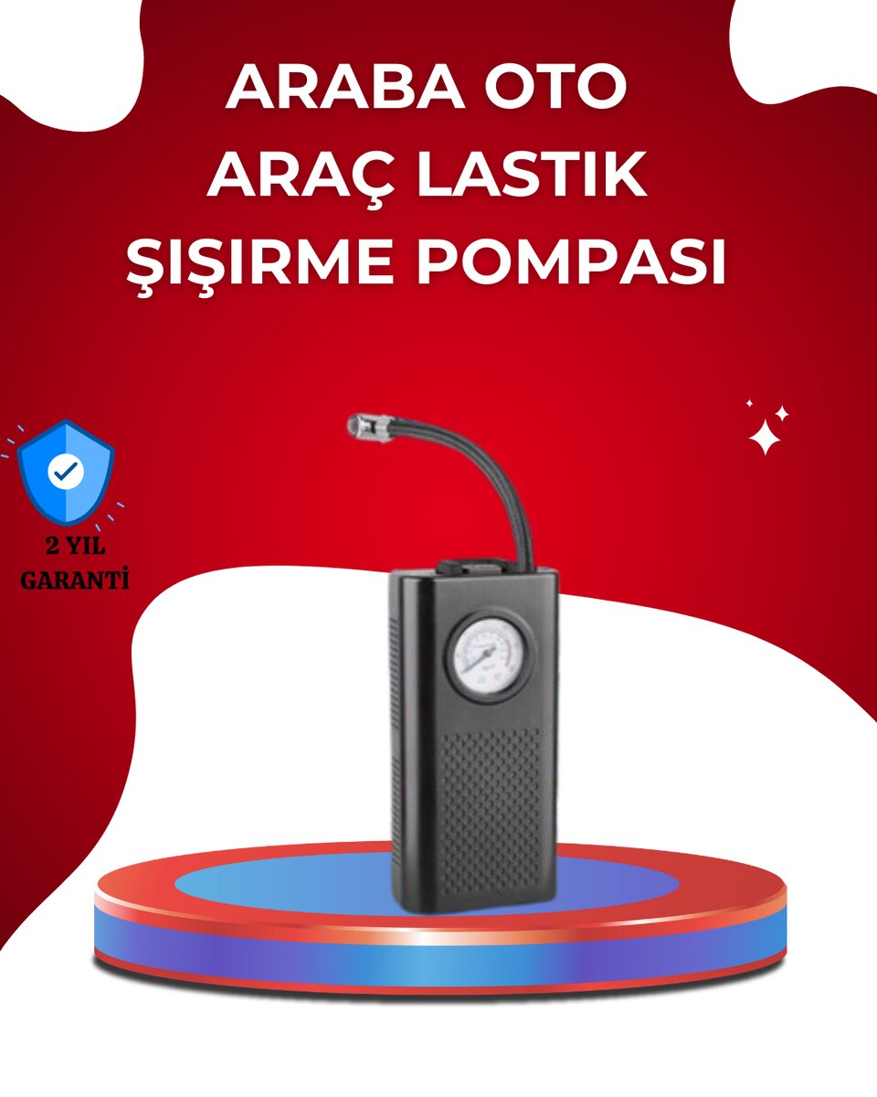 USB Şarjlı Kompakt Elektrikli Hava Kompresörü 3000 mAh