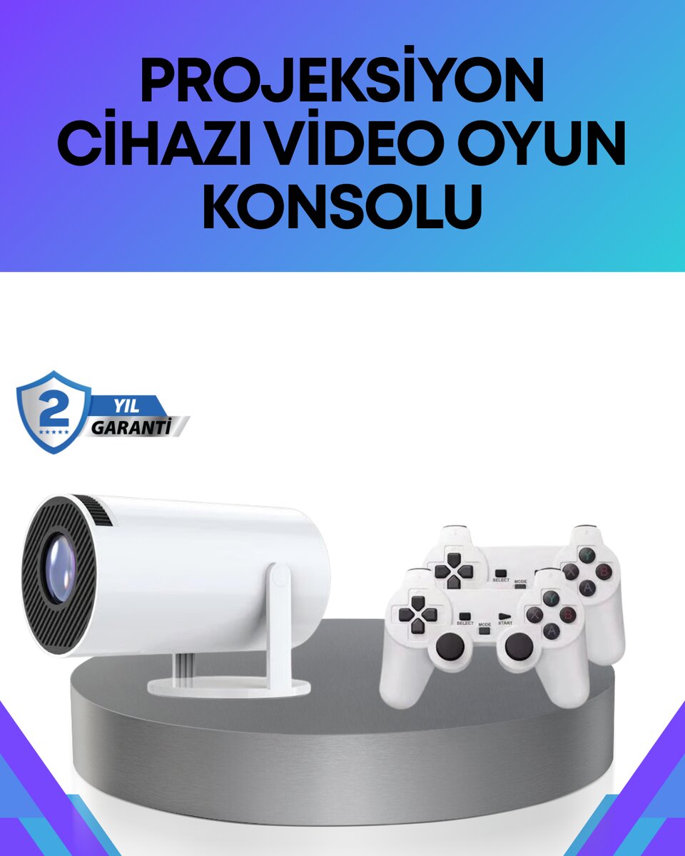 Oyun Konsolu Uyumlu Kablosuz Projeksiyon Cihazı Ev Sinema Deneyimi