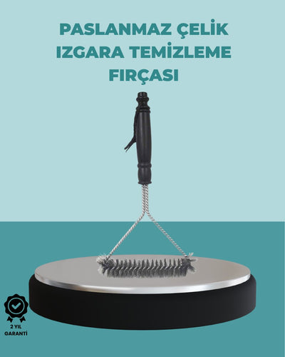 Uzun Saplı Paslanmaz Çelik Izgara Temizlik Fırçası