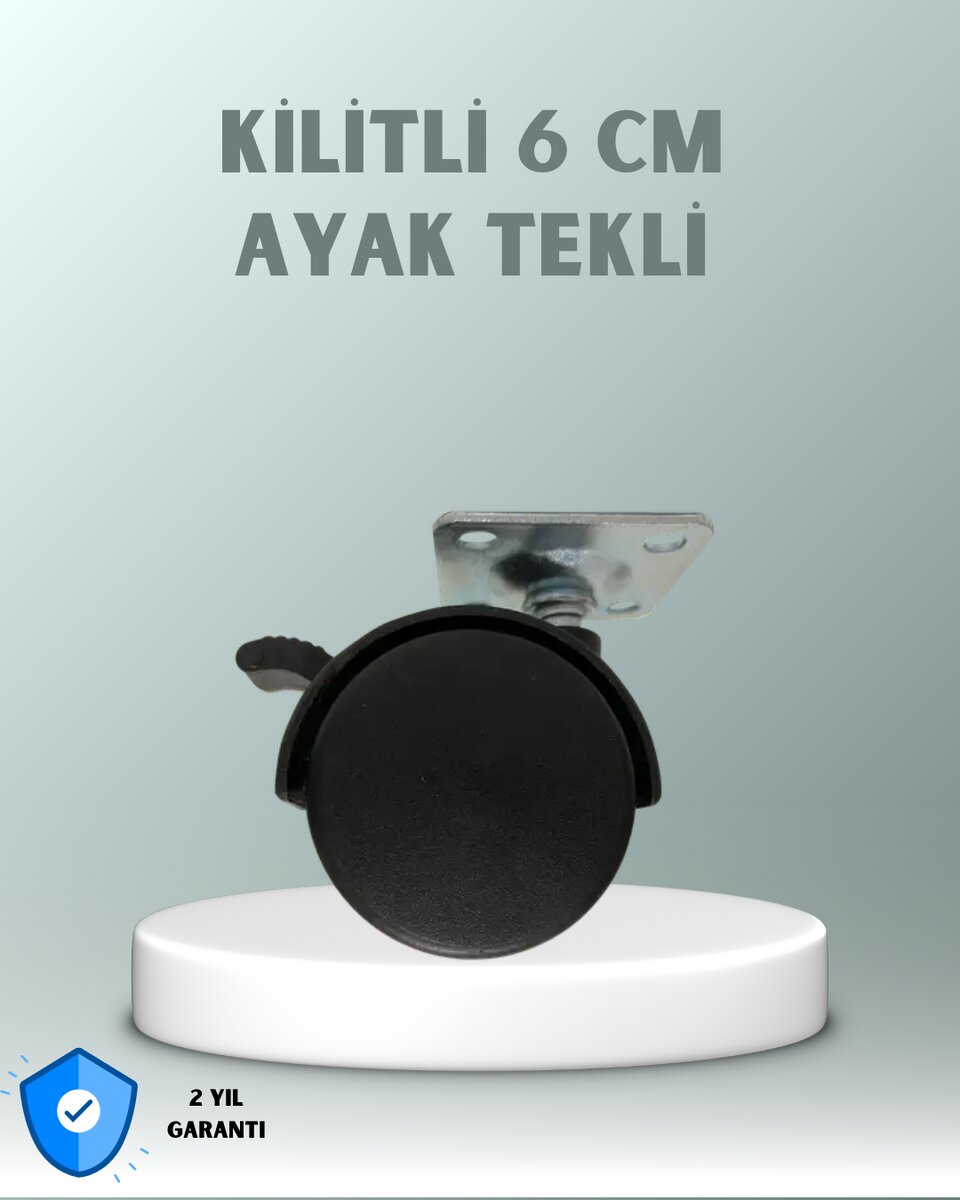 Zemin Korumalı 6 cm Kilitli Döner Ayak