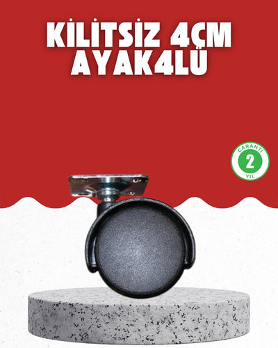 4 cm Kilitsiz Tekerlek Ayak Seti Zemin Koruyucu