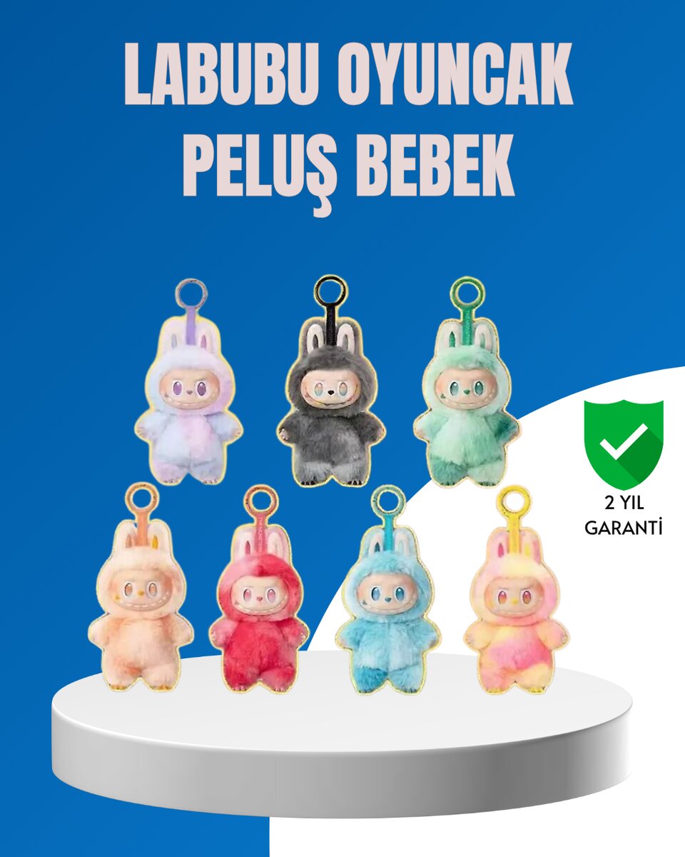 Dekoratif Labubu Karakter Figürü – Kaliteli Peluş Malzeme