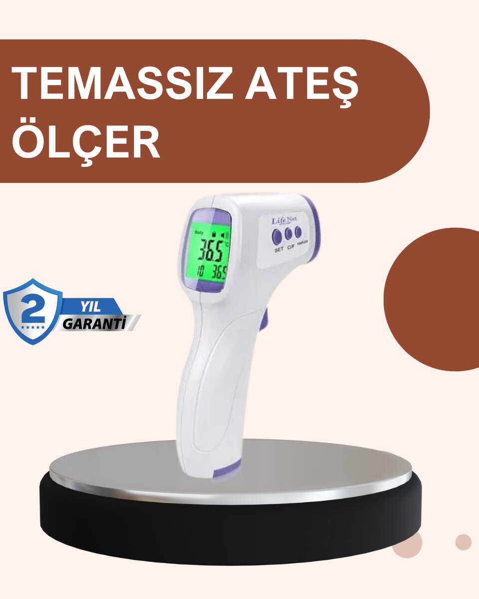 Temassız Dijital Ateş Ölçer Büyük Ekranlı Hızlı Okuma