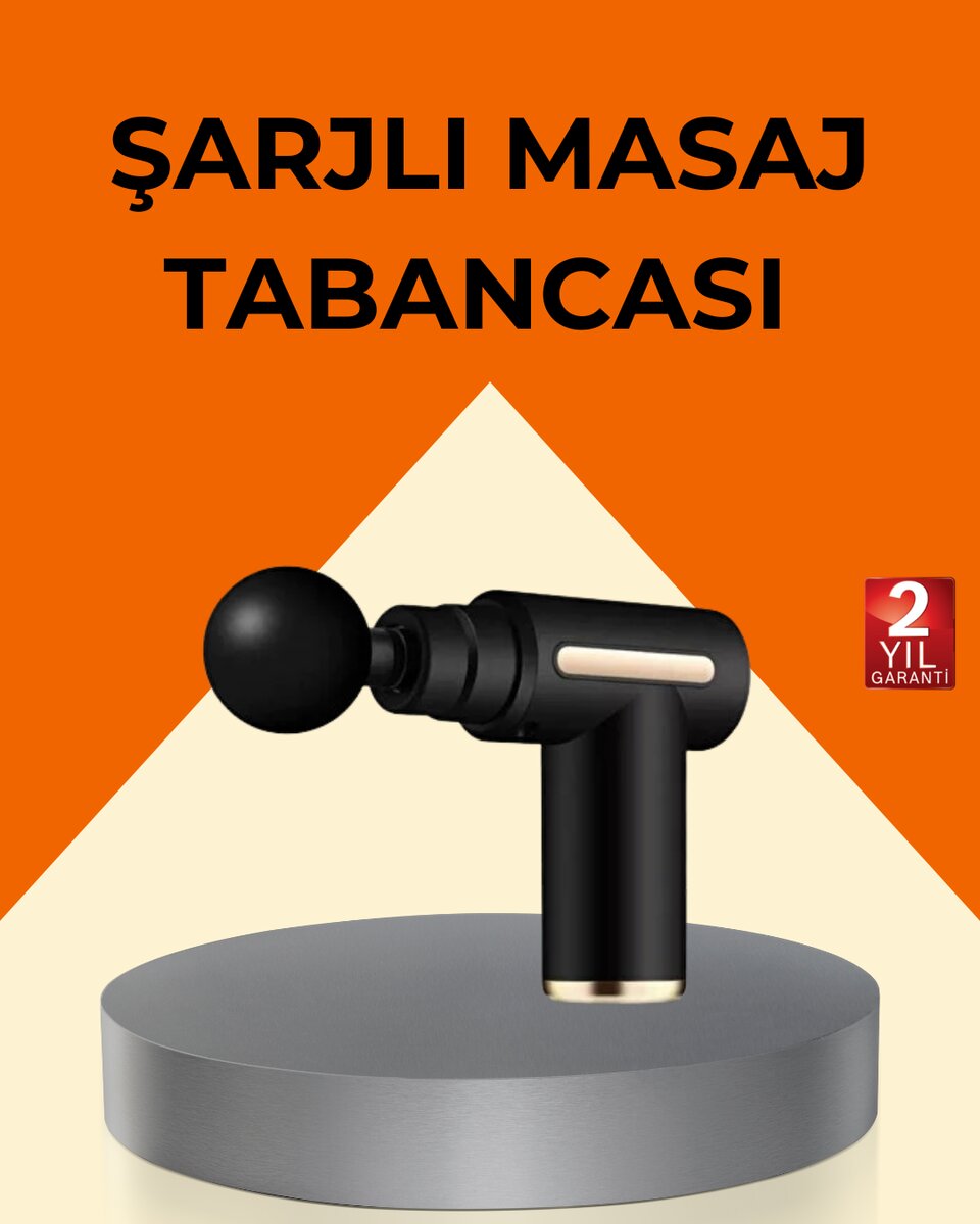 Şarjlı Kas Masaj Aleti 6 Kademe 4 Başlık Derin Doku EMS Titreşim Sporcu Masaj Tabancası