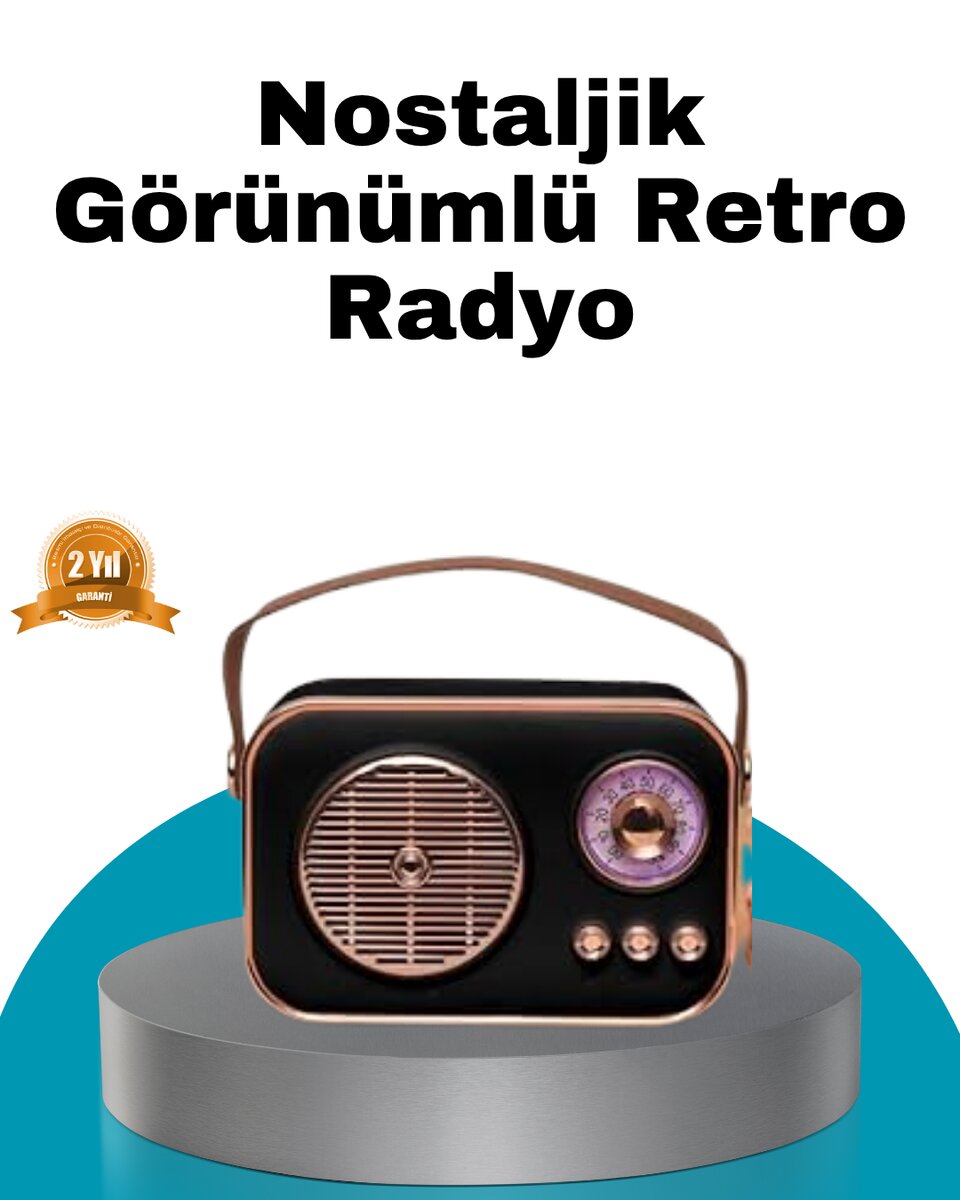 Retro Tarz Kablosuz Radyo – Bluetooth USB ve TF Kart Girişli