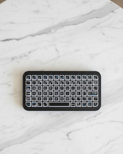 Siyah Kablosuz Mini RGB Işıklı Klavye Bluetooth 5.2 İnce Tasarım