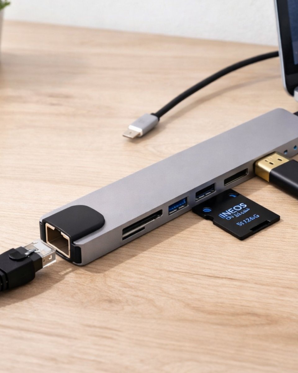 Çok Fonksiyonlu Type C Hub USB Hdmı Ethernet Kart Okuyucu