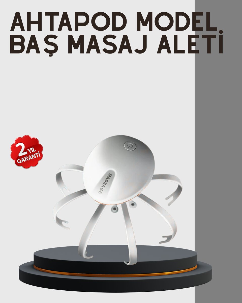 Kafa Derisi Masaj Aleti USB-C Şarjlı Rahatlatıcı ve Canlandırıcı Masaj