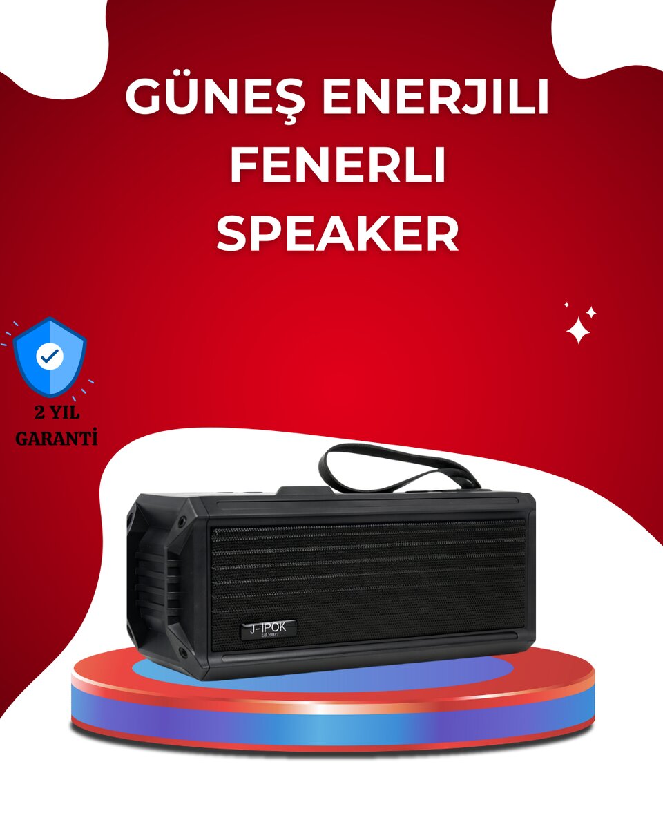 J-Ipox P520 Solar Enerjili Bluetooth Hoparlör FM Radyolu 8W Ses