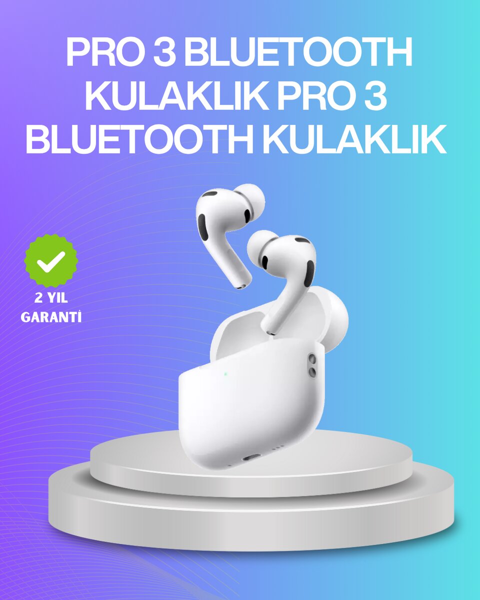 Aktif Gürültü Engelleyici Kablosuz Bluetooth Kulaklık – Şarj Kutulu Uzun Ömürlü