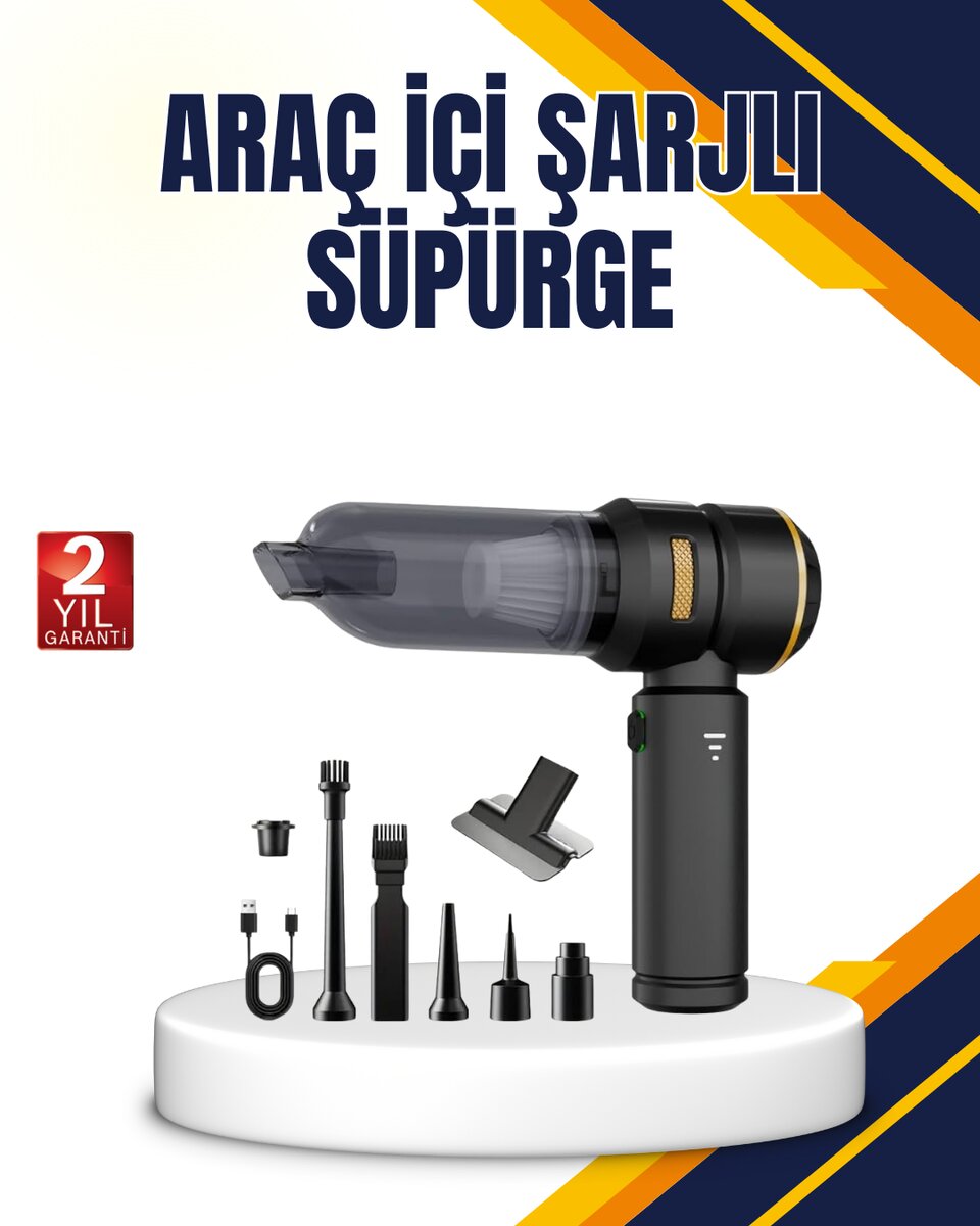 15000 PA Emiş Gücü ve Hava Üfleme Özellikli Şarjlı Süpürge