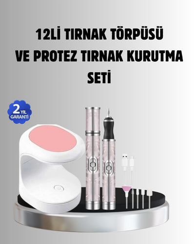 Tırnak Matkabı ve LED Oje Kurutucu 2’li Profesyonel Bakım Seti