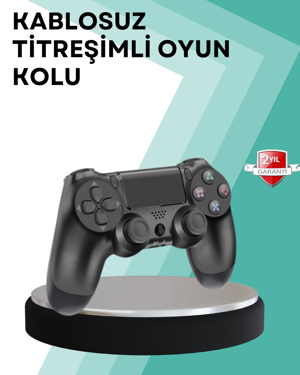 Kablosuz PS4 Oyun Kolu – Çift Titreşimli Motor Uzun Pil Ömrü ve Hassas Kontrol