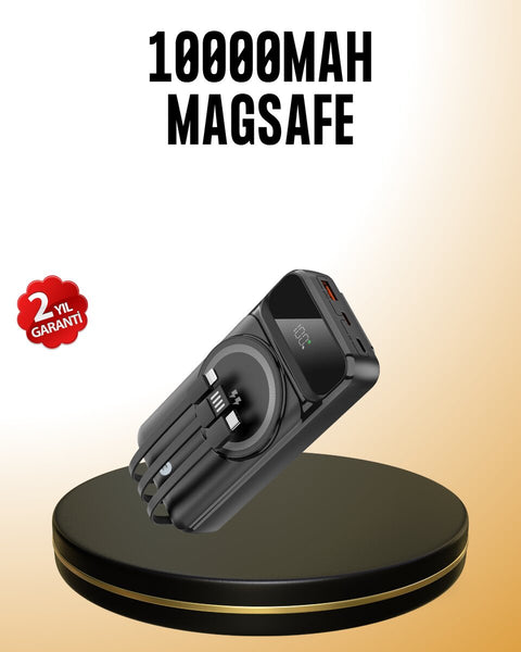 15W Kablosuz Hızlı Şarjlı 10000 mAh Powerbank – Taşınabilir LED Göstergeli