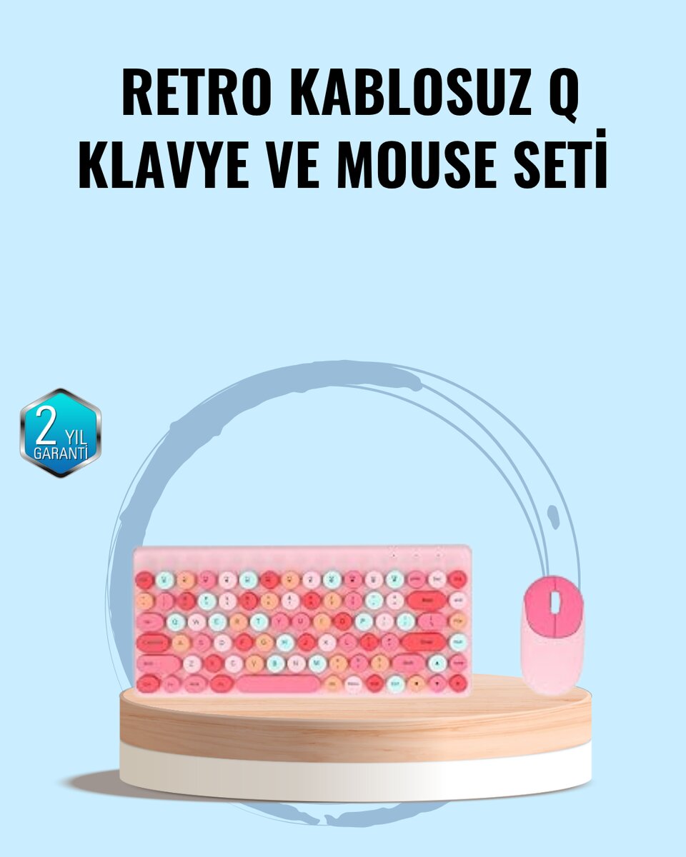 Bluetooth Klavye ve Mouse Kombinasyonu – USB Alıcılı Kompakt Uzun Ömürlü