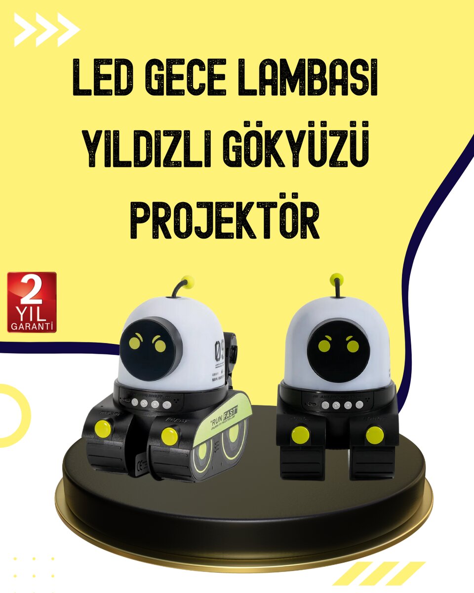 Otomatik Döner Slaytlı Üç Parlaklık Ayarlı Projektör Lamba