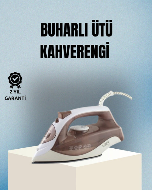 2200 Watt Buharlı Ütü Kahverengi Seramik Taban Şok Buharlı