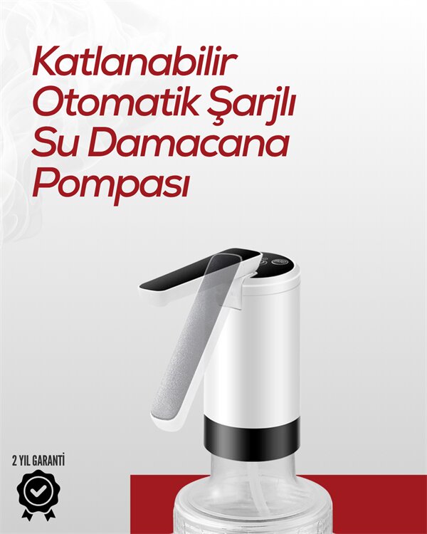Akıllı Şarjlı Damacana Pompası Tek Tuşla Su Dolum