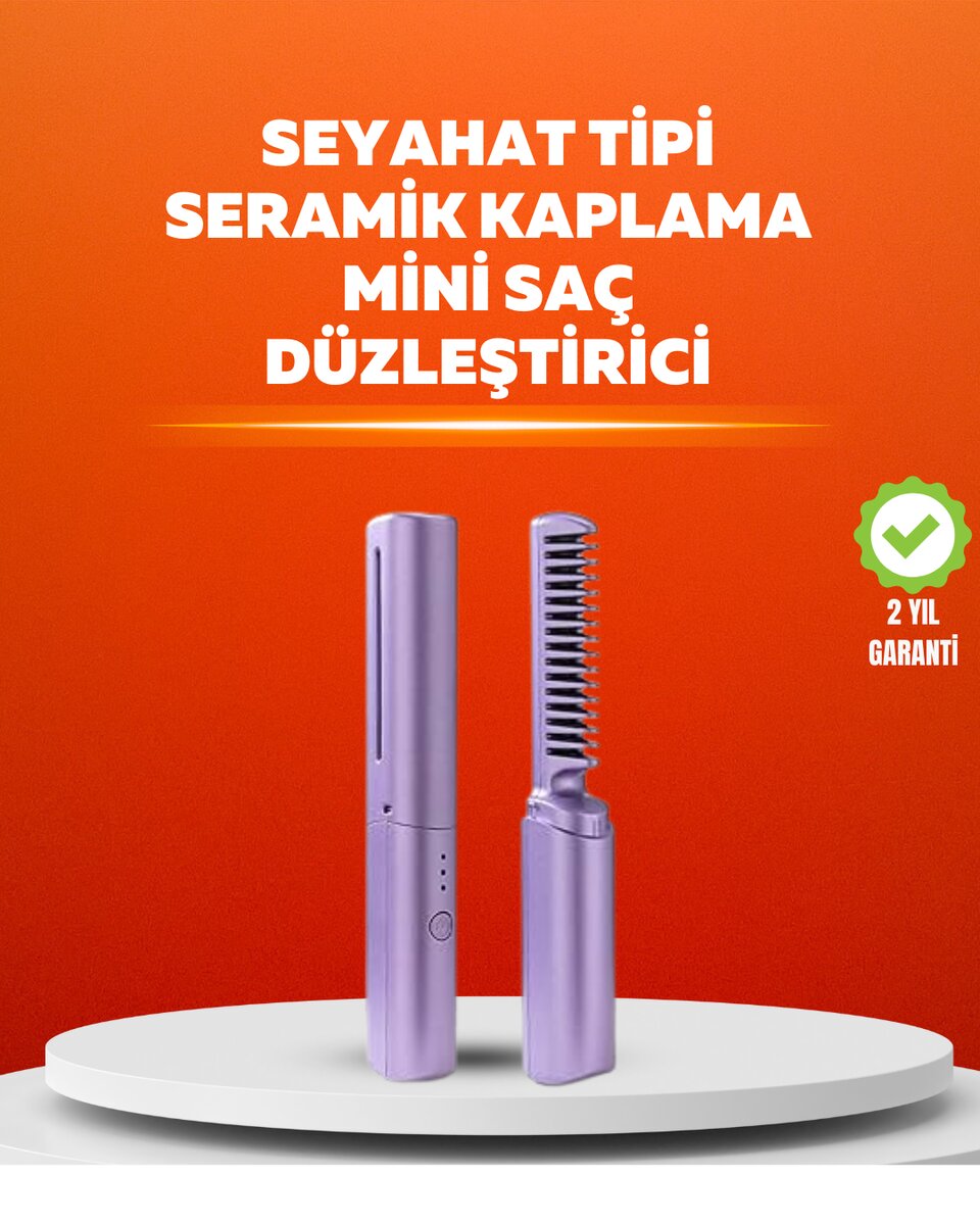 USB Şarjlı Kablosuz Saç Düzleştirici – Seyahat ve Günlük Kullanım