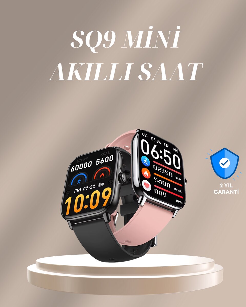 IP67 Suya Dayanıklı Amoled Akıllı Saat Bildirim ve Sağlık Takip Özellikli