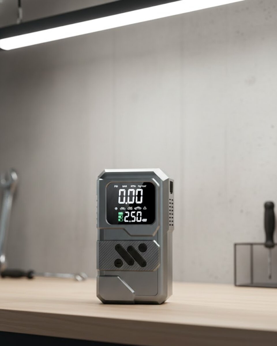 Araçlar İçin Akü Takviye Lastik Şişirme ve Powerbank Cihazı