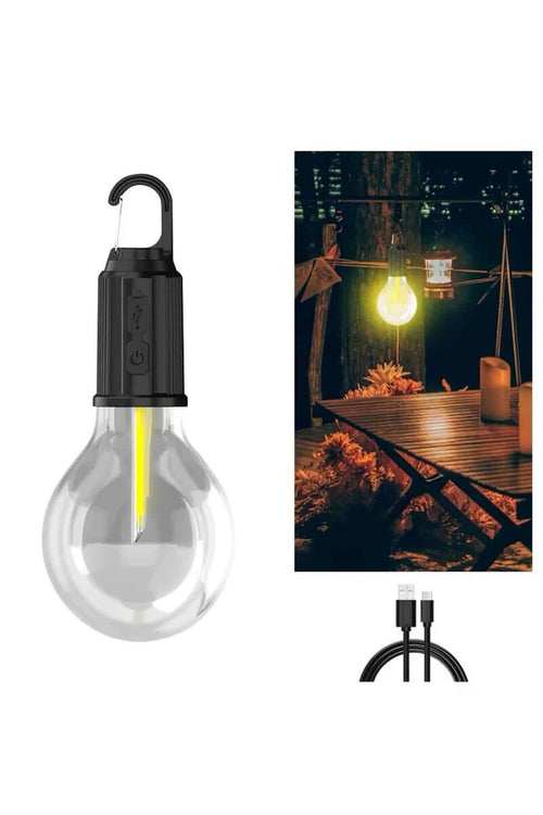 3 Farklı Mod LED'li Şarjlı Asma Kancalı Kamp Lambası Taşınabilir Ampul - görsel 2