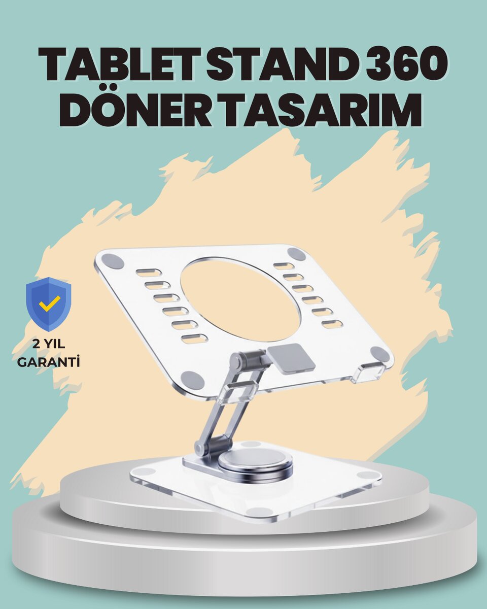 Çift Eksenli Ayarlanabilir Tablet Destek Standı