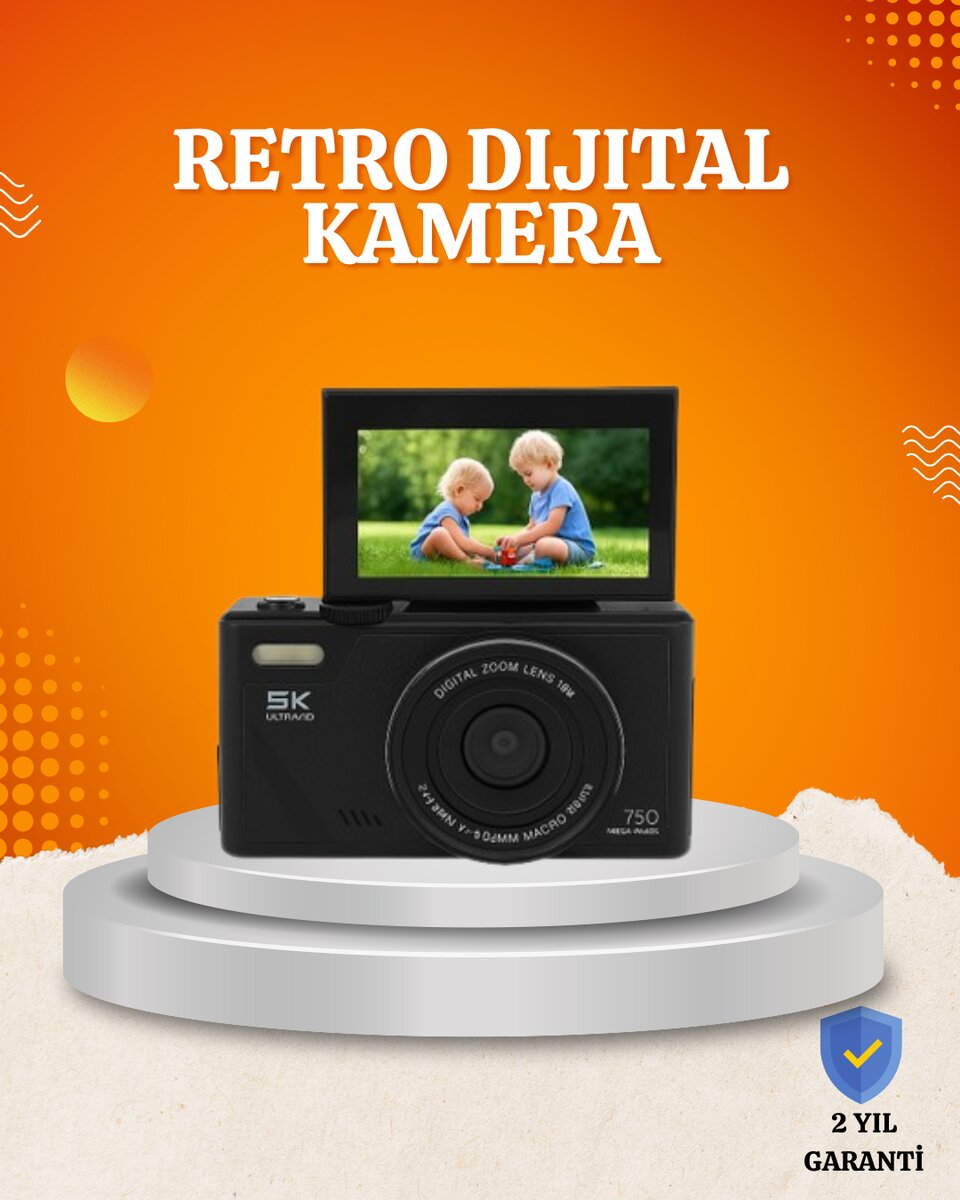 75MP 5K Video Destekli Dijital Kamera 18x Zoom Çok Eksenli Stabilizasyon