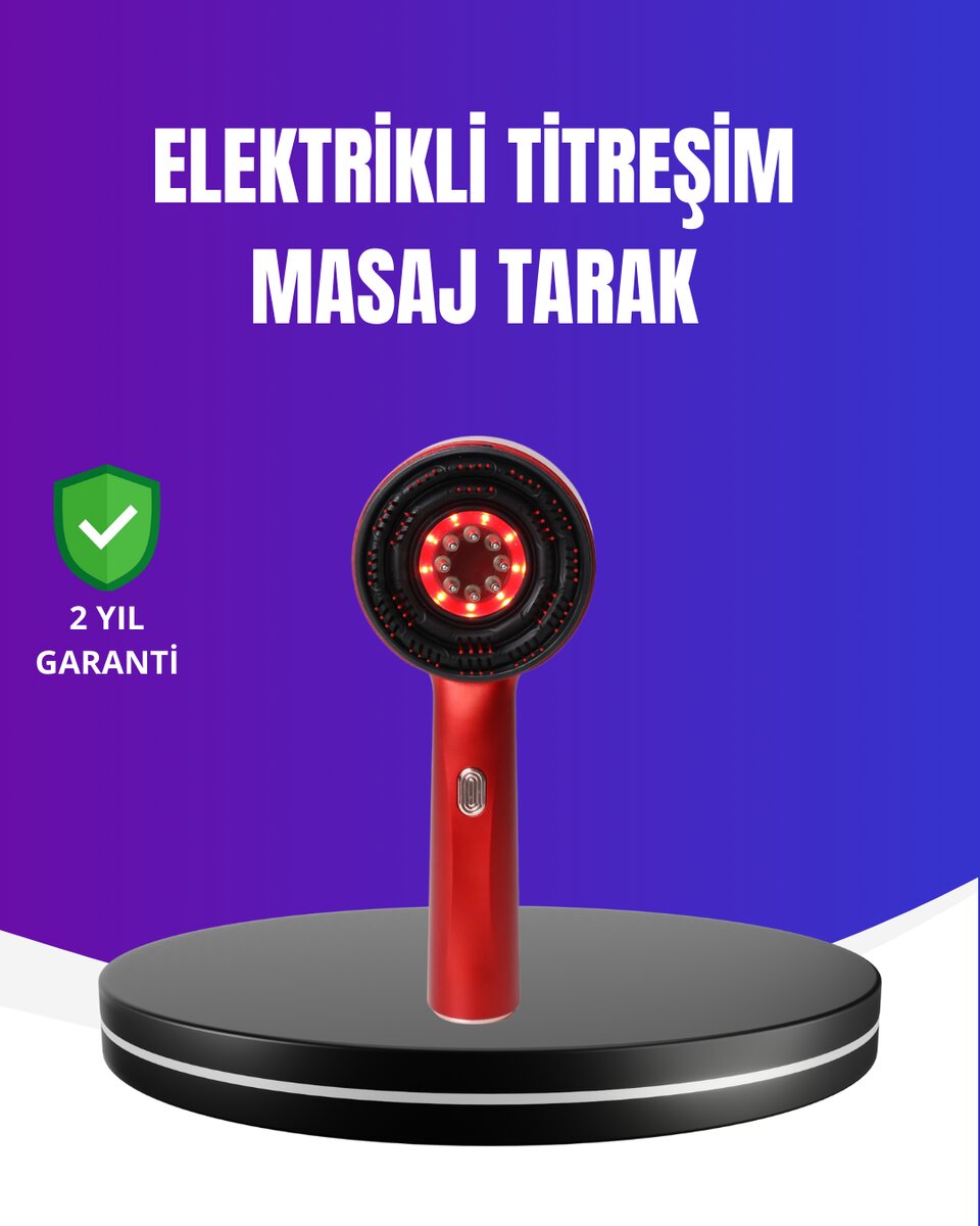 Kırmızı Işık Terapi Özellikli Saç Derisi Masaj Tarak Anti Dökülme
