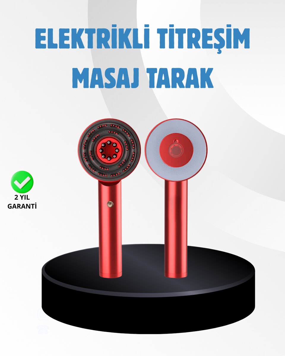 Saç Büyüme Destekleyici Elektrikli Masaj Tarak LED ve Titreşimli