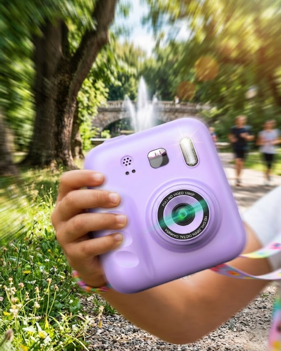 Çocuk Dijital Fotoğraf Makinesi Anında Baskı ve 4 Rulo Kağıt 5 Kalem Hediye