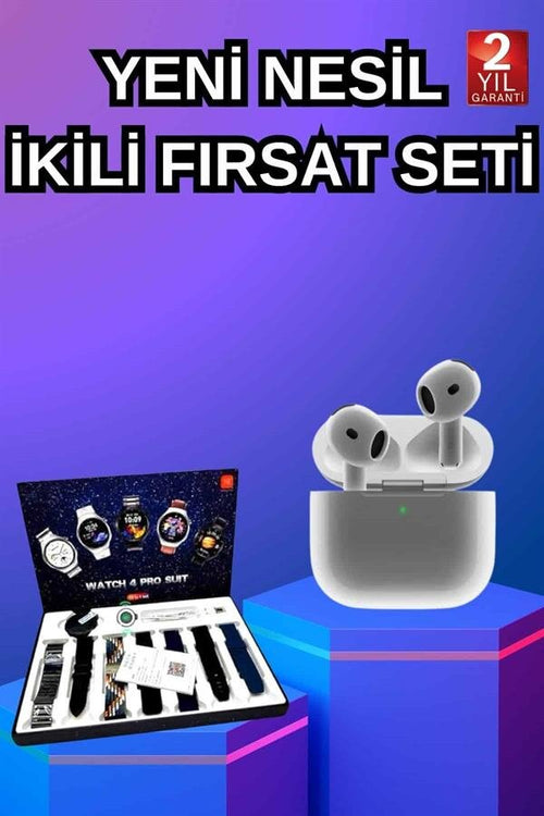 3.Nesil TWS Bluetooth Kulaklık Bluetooth Bağlantılı Akıllı Saat Amoled Ekran Plastik Hasır Kordon - görsel 2