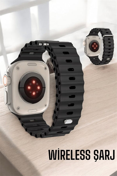 45 MM Gri Kasa Ultra Akıllı Saat Sesli Görüşme Sağlık Takibi Suya Dayanıklı