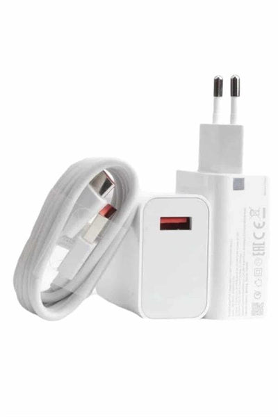 Beyaz Ultra Plus Hızlı Şarj Seti Şarj Adaptörü ve Kablosu 67W