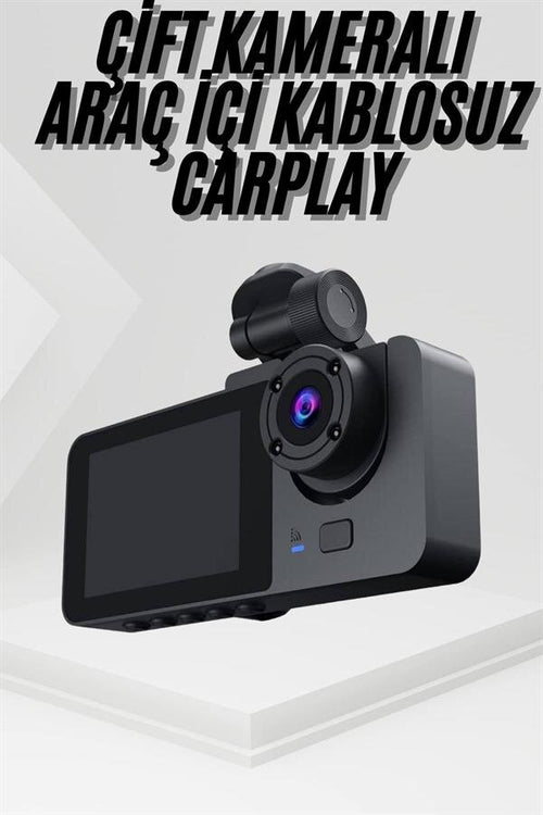 3 Kameralı 2 İnç 1080P Araç İçi Kamera Sürüş Kamerası CarPlay - görsel 2